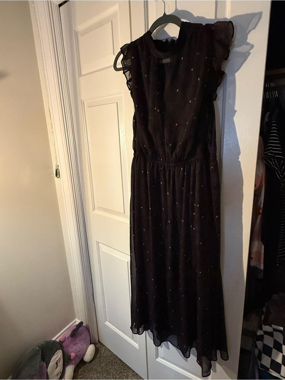 Lane Bryant Black Midi Dress with Gold Dot Detail